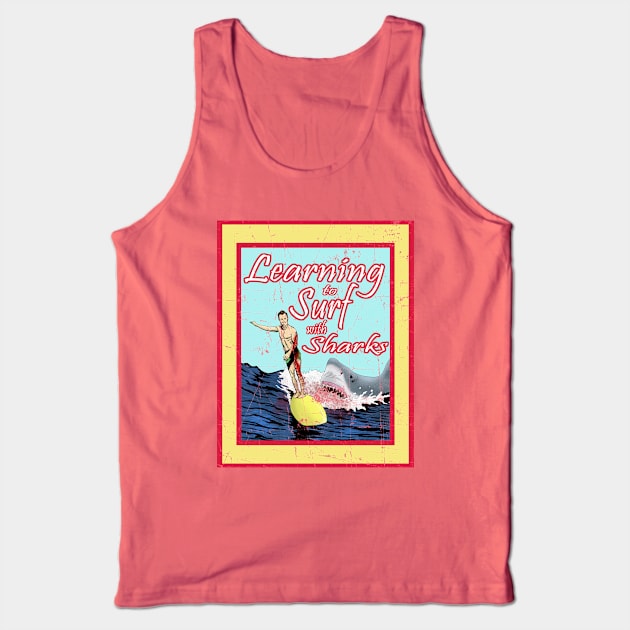 Learning to Surf with Sharks Tank Top by Echo9Studio